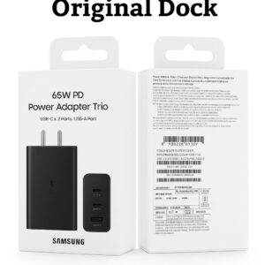 65W Type C Charger for Samsung Galaxy S24 Ultra Original Adapter Super Flash Vooc Fast Quick Qualcomm Charging Smart IC Technology with 1m Type USB Data Cable (Black, SE.AH2)
